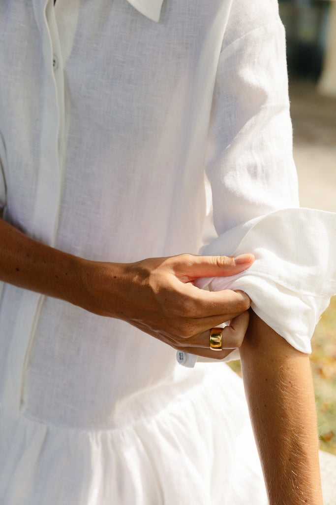 Classic Linen Drop Waist Dress